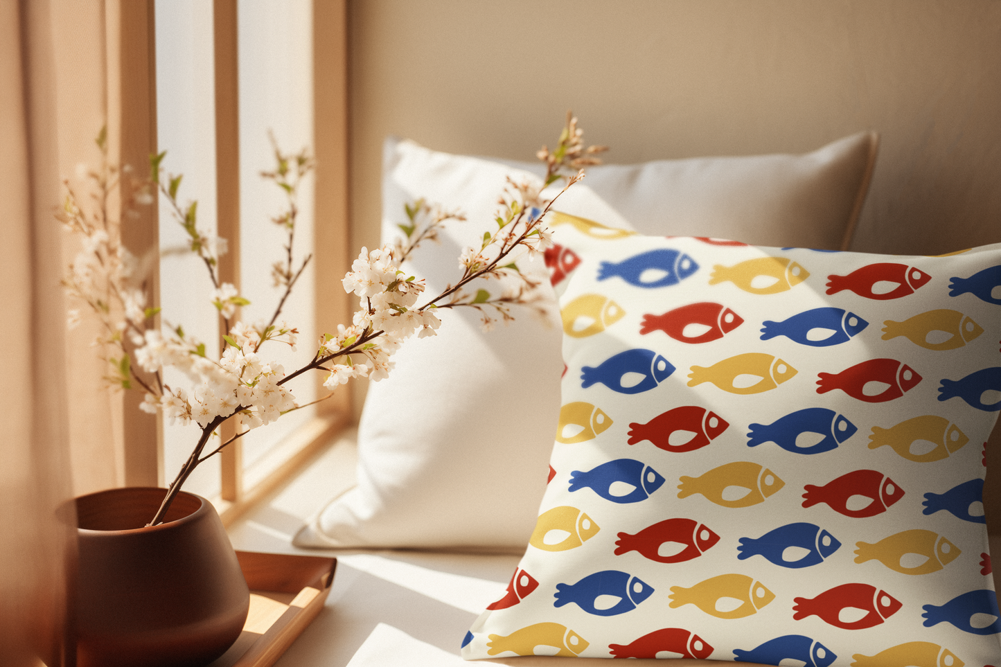 Mod Fish Pillow - High Tide Primary