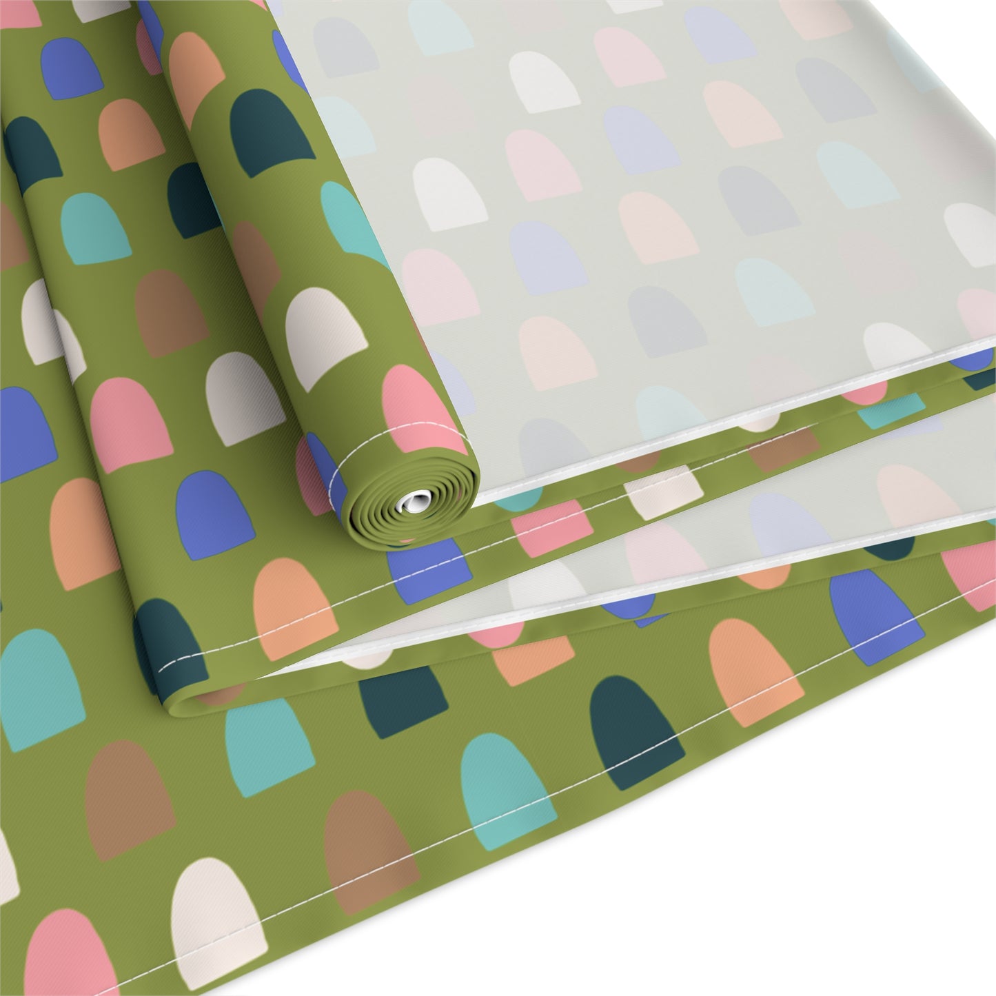 Petal Mosaic Olive Tablerunner