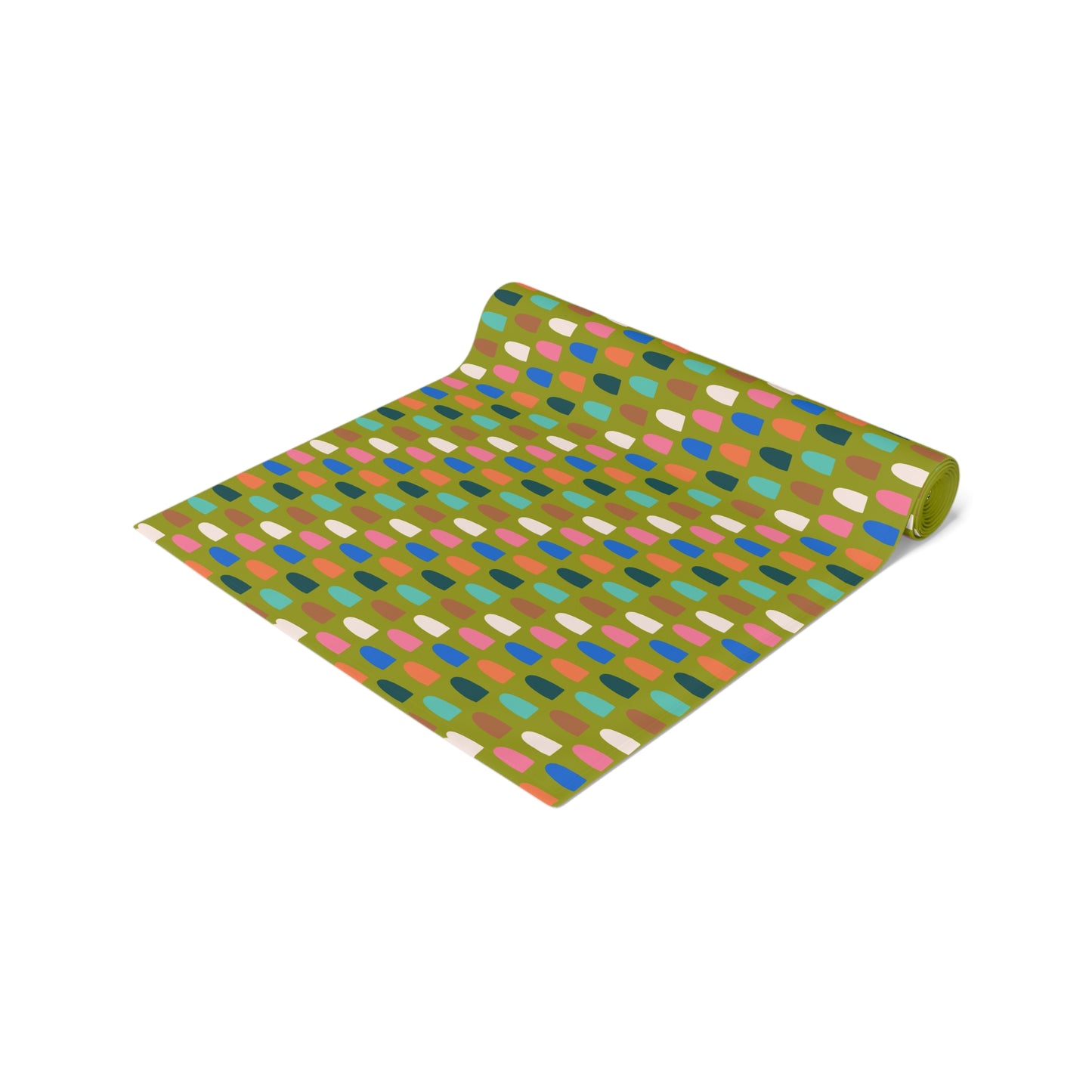 Petal Mosaic Olive Tablerunner
