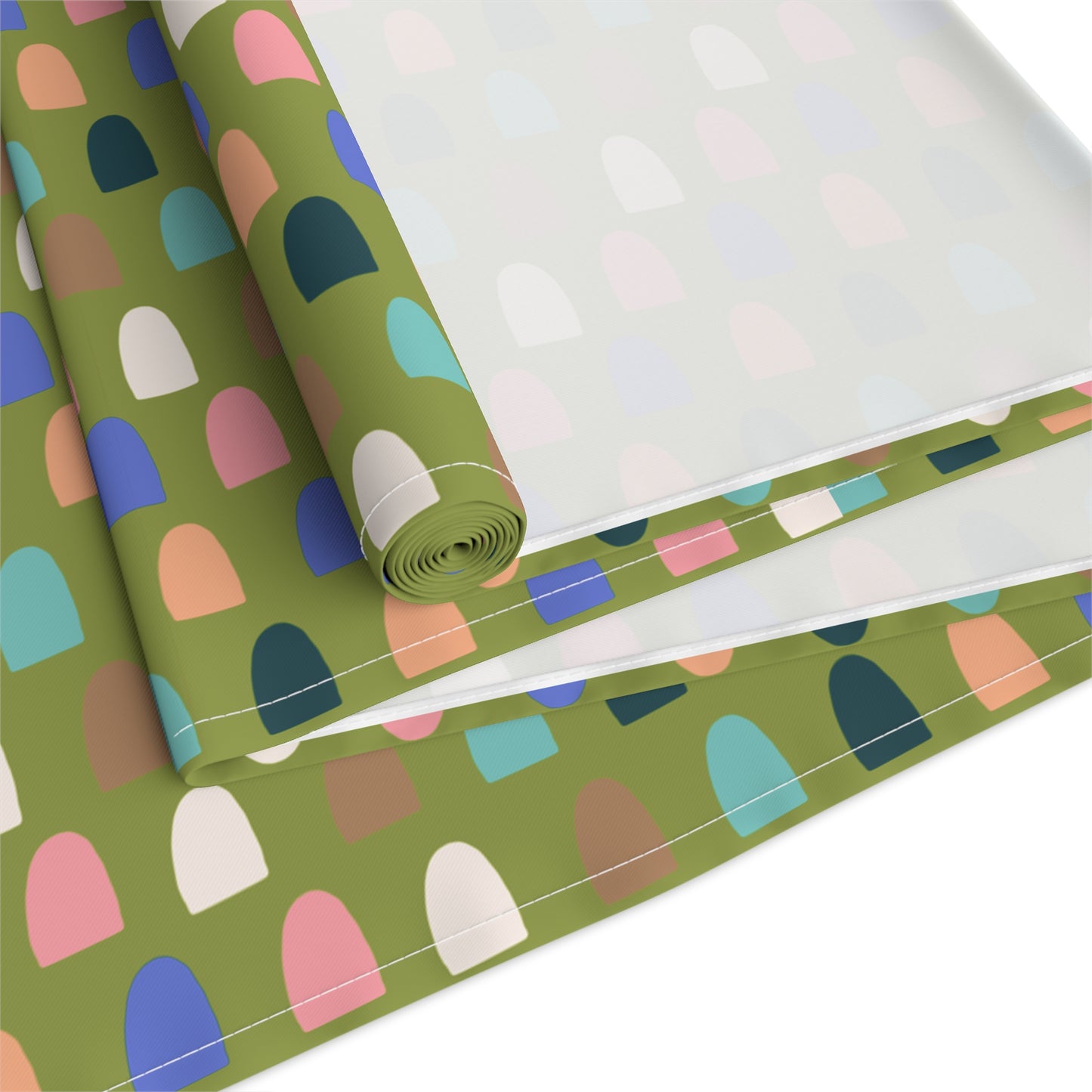 Petal Mosaic Olive Tablerunner