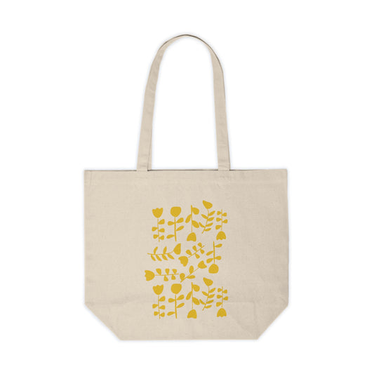 Dancing Tulips Yellow Canvas Tote