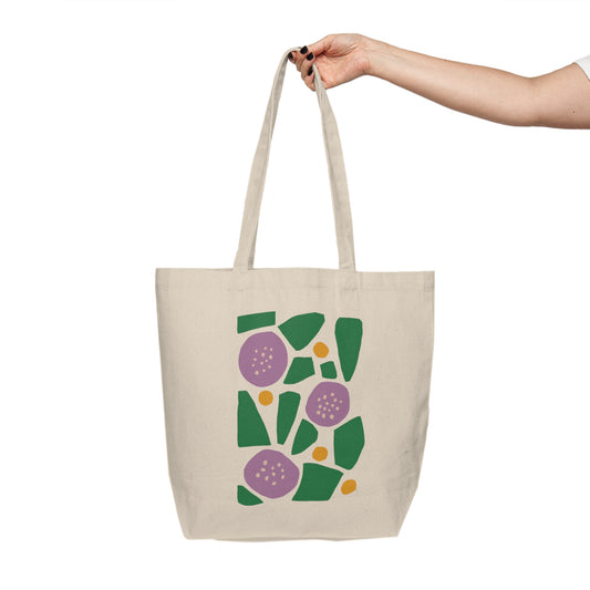 Flower Mosaic Canvas Tote