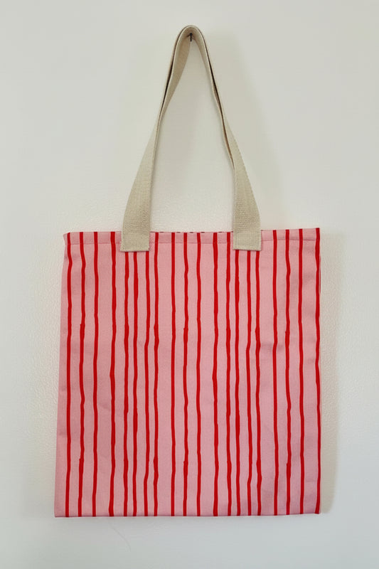 Wobbly Stripes Pink Tote