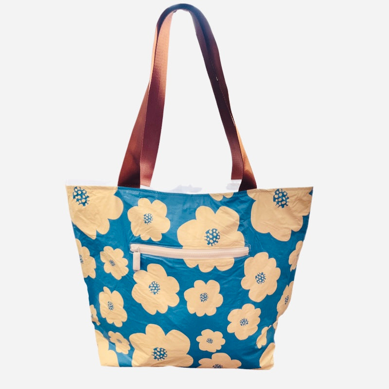 FLOWER BURST BLUE TOTE