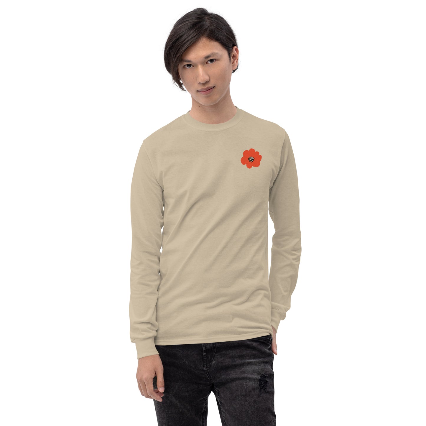 Red Flower Unisex Long Sleeve Shirt