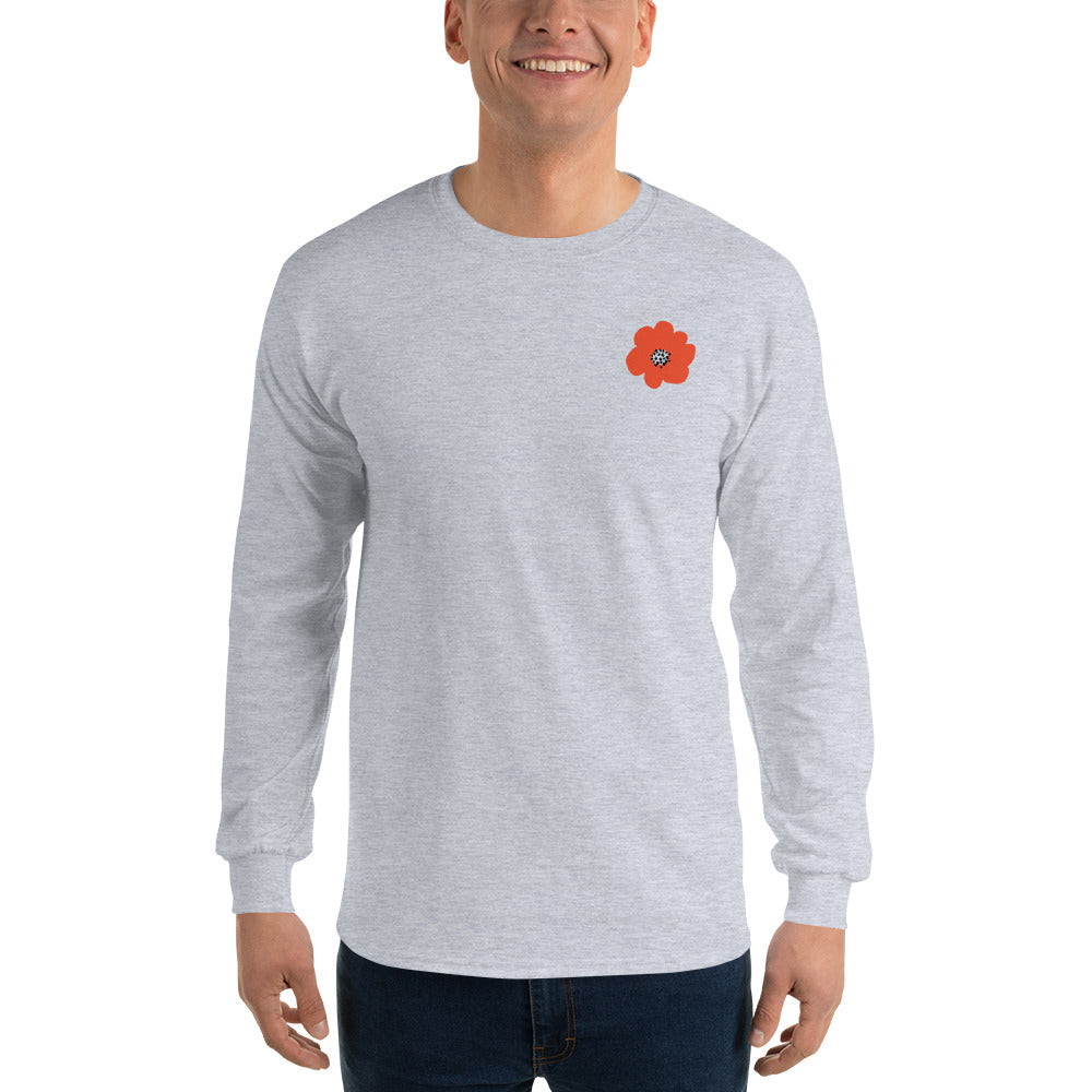 Red Flower Unisex Long Sleeve Shirt