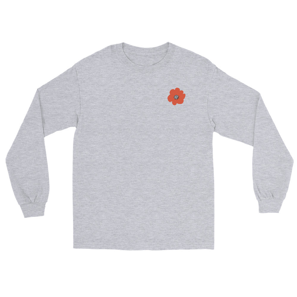 Red Flower Unisex Long Sleeve Shirt