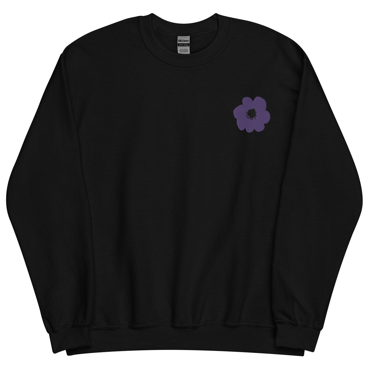 Embroidered Purple Flower Unisex Sweatshirt