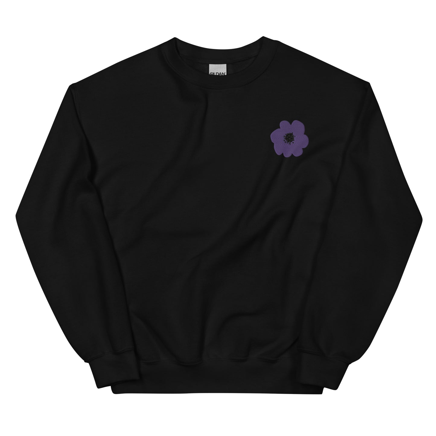 Embroidered Purple Flower Unisex Sweatshirt