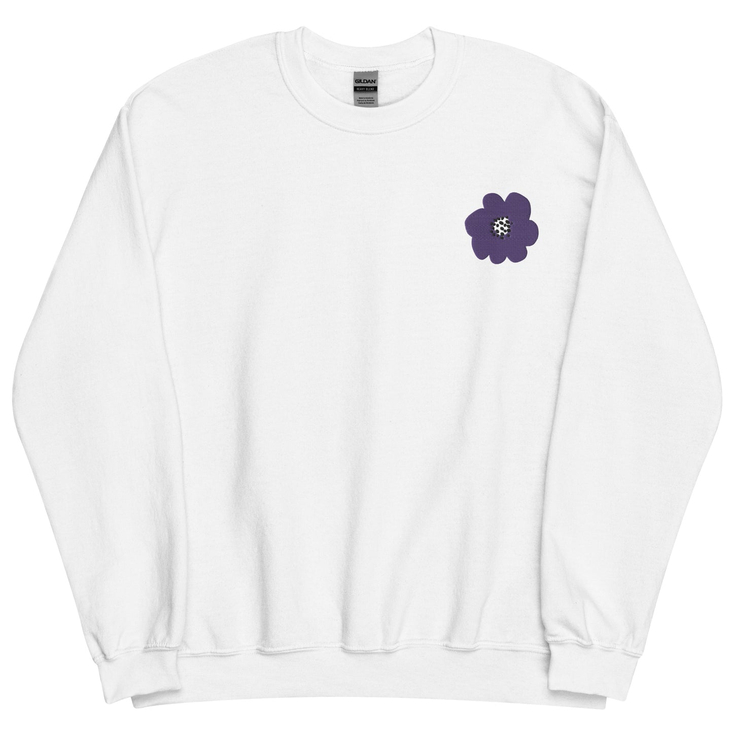 Embroidered Purple Flower Unisex Sweatshirt