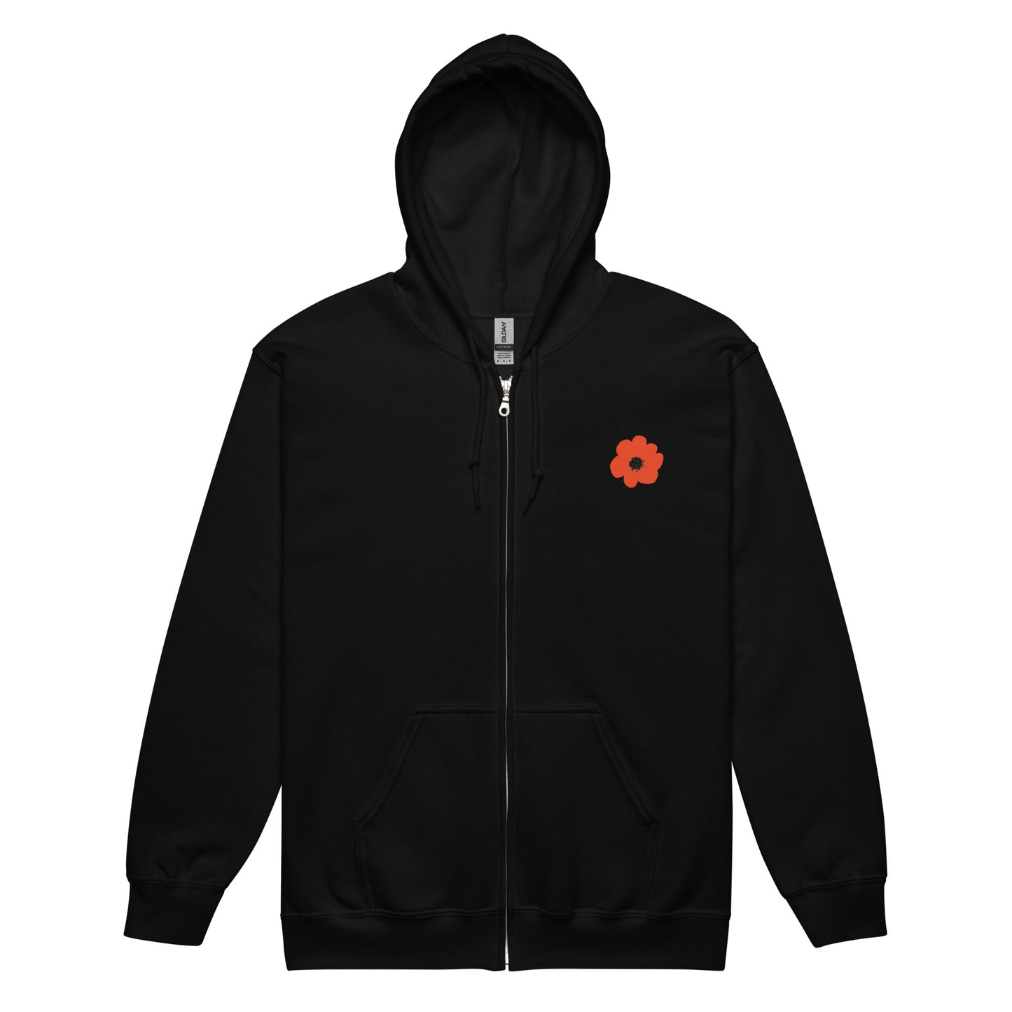 Red Flower Unisex Zip Hoodie