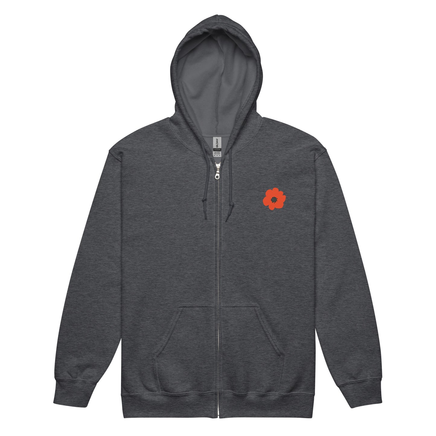 Red Flower Unisex Zip Hoodie