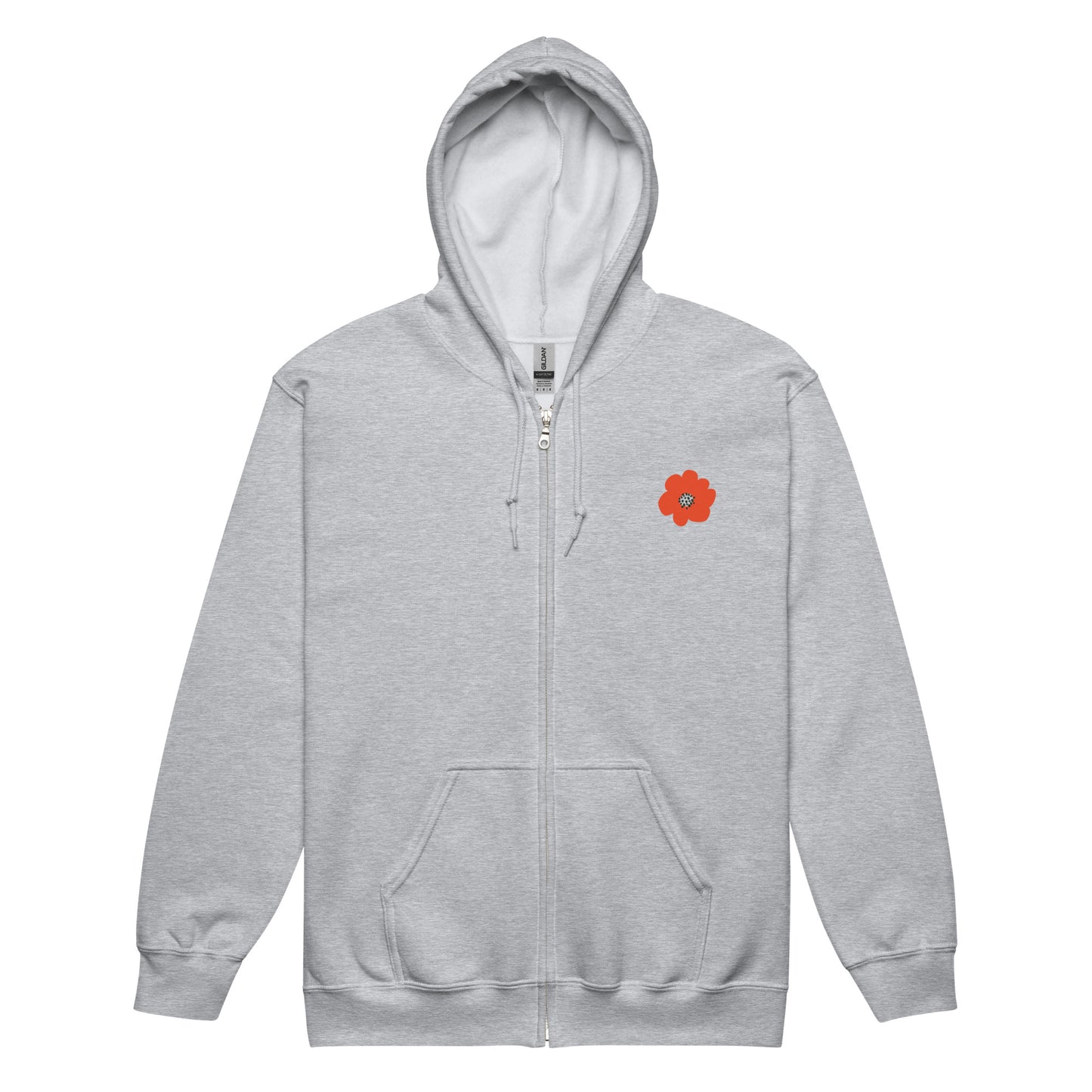 Red Flower Unisex Zip Hoodie