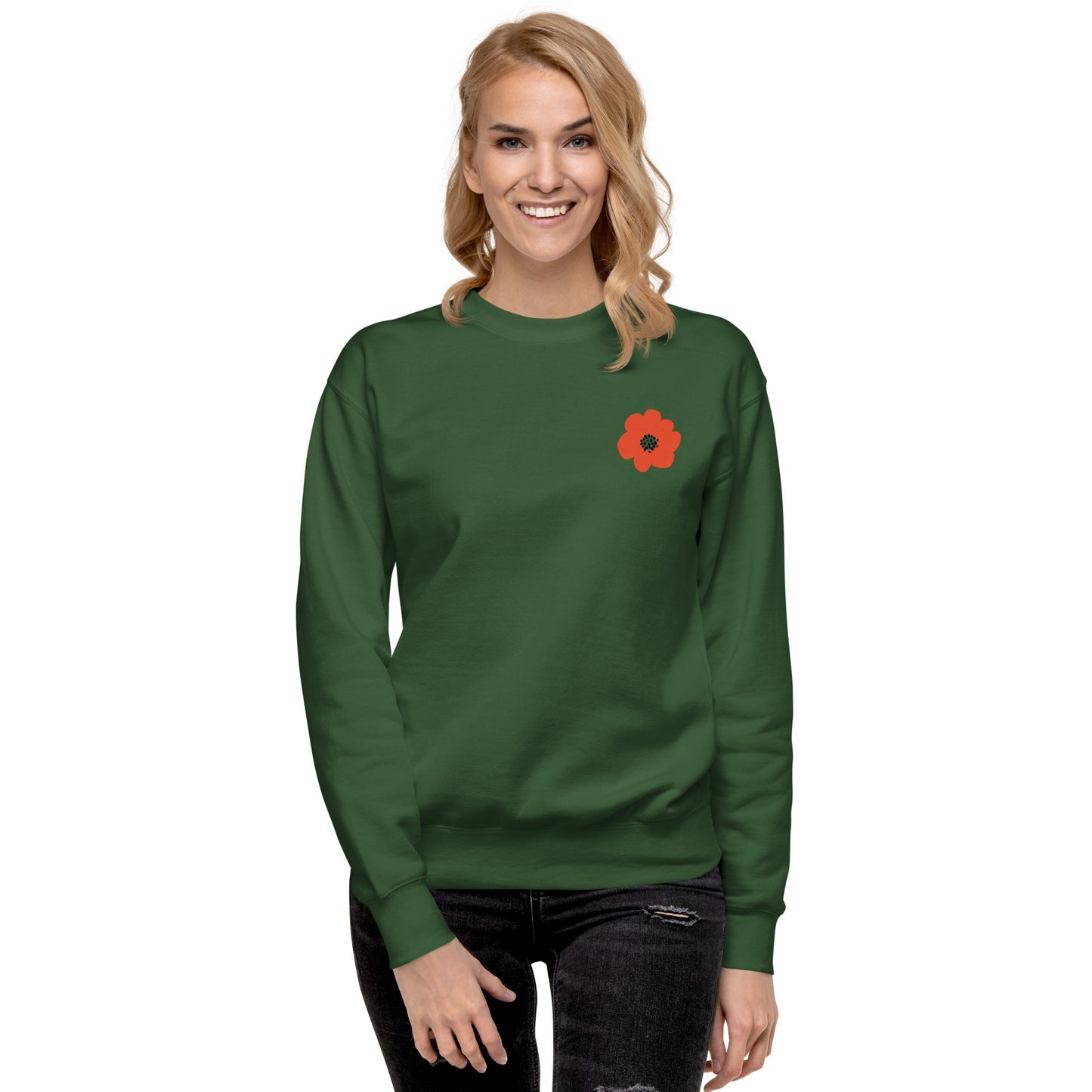 Red Flower Unisex Premium Sweatshirt