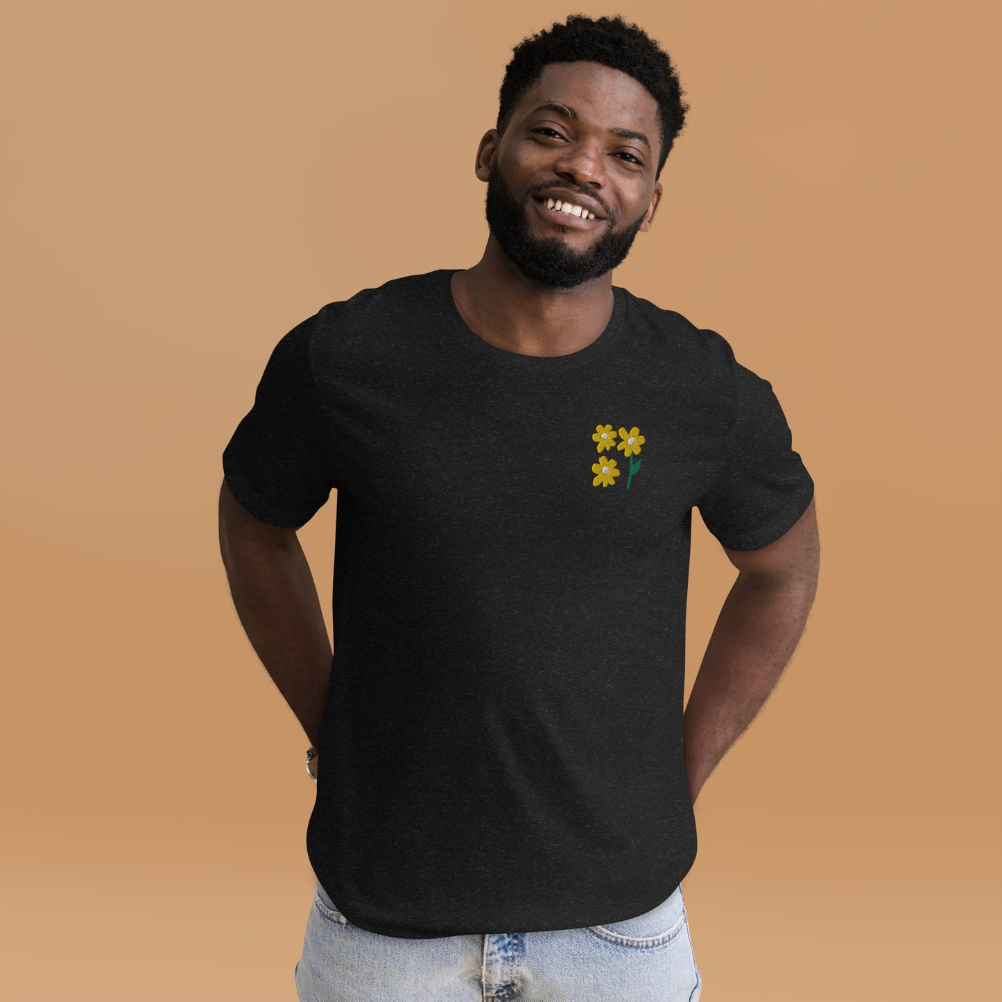 Embroidered Spring Flowers Unisex t-shirt