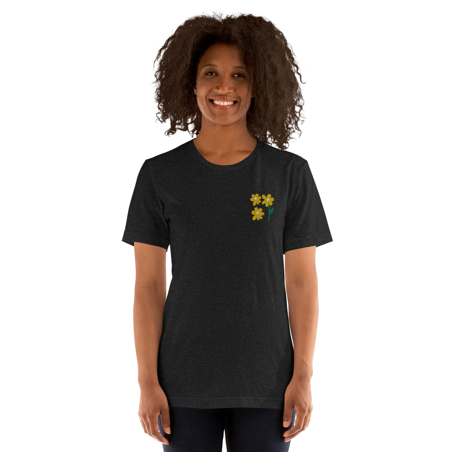 Embroidered Spring Flowers Unisex t-shirt