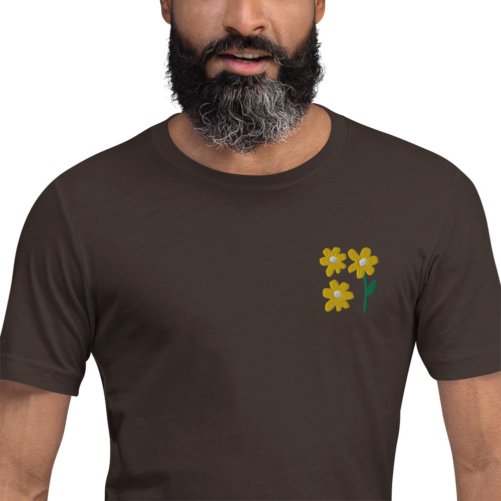 Embroidered Spring Flowers Unisex t-shirt