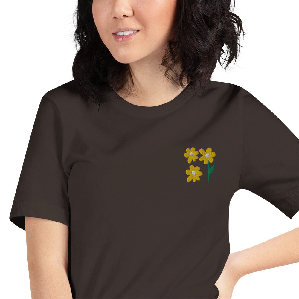 Embroidered Spring Flowers Unisex t-shirt