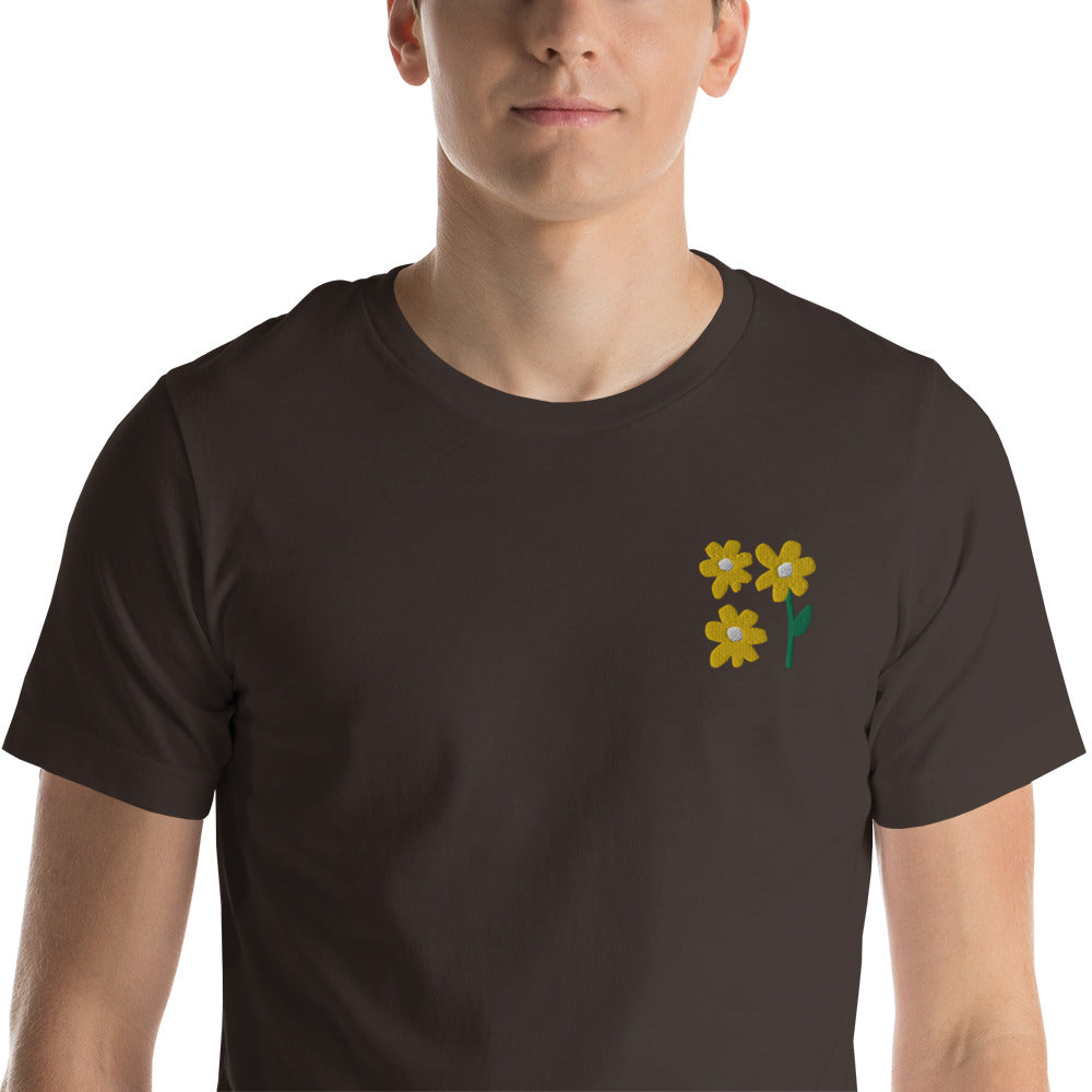 Embroidered Spring Flowers Unisex t-shirt