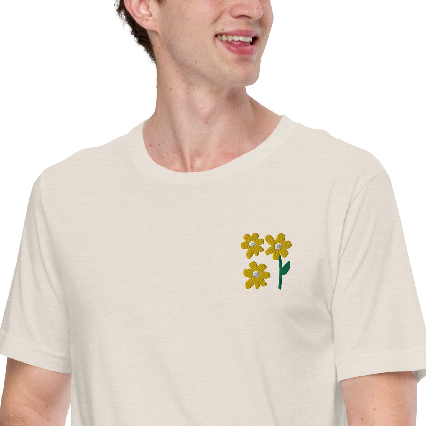 Embroidered Spring Flowers Unisex t-shirt