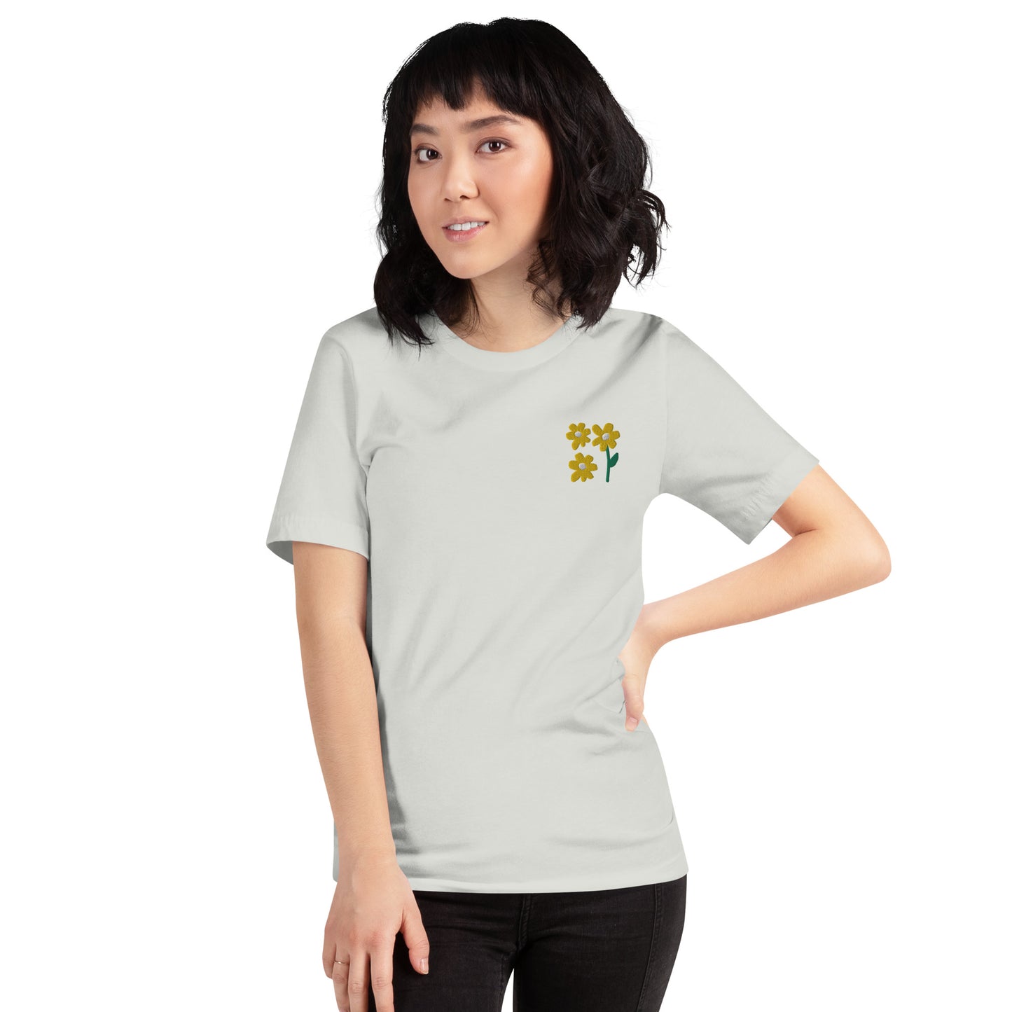 Embroidered Spring Flowers Unisex t-shirt