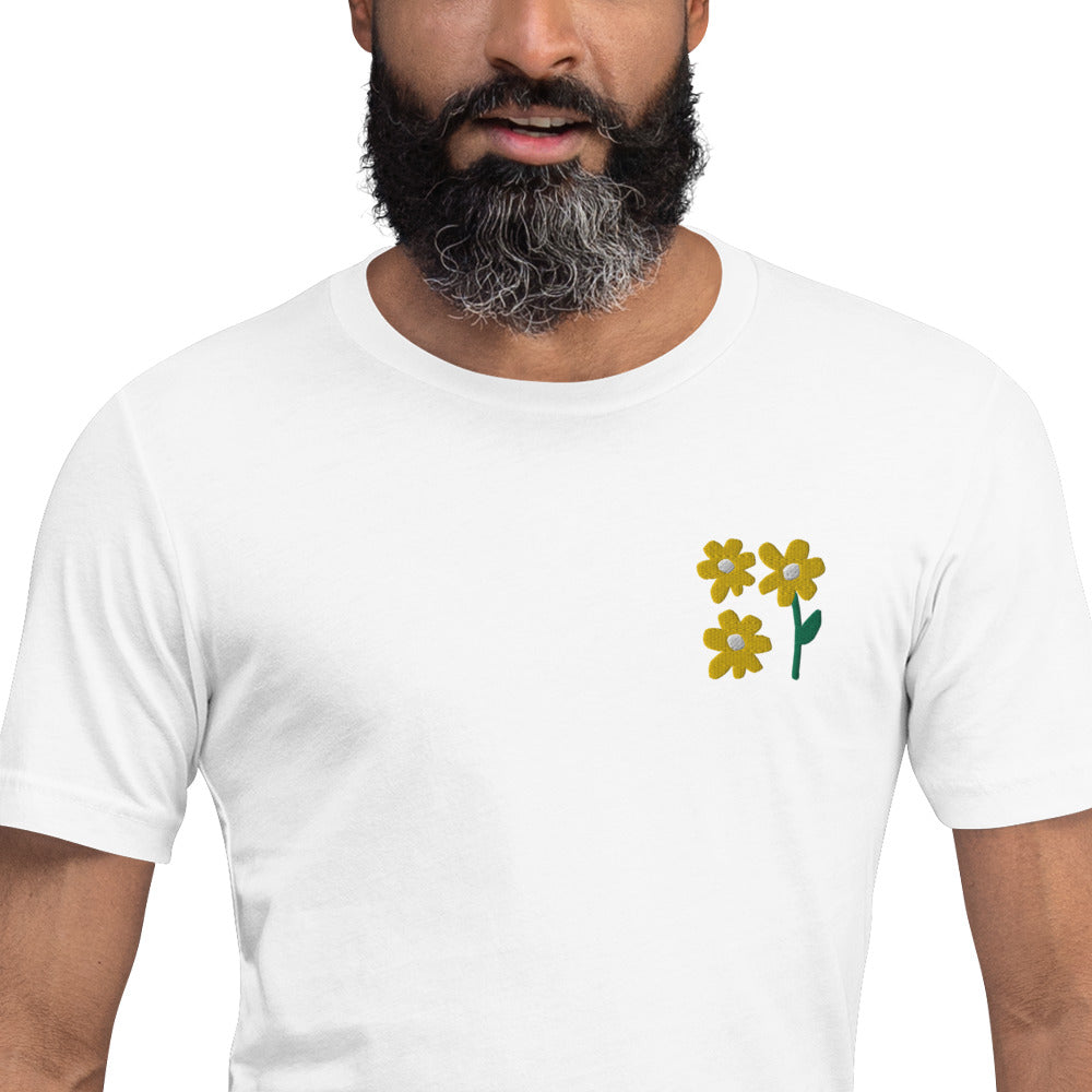 Embroidered Spring Flowers Unisex t-shirt